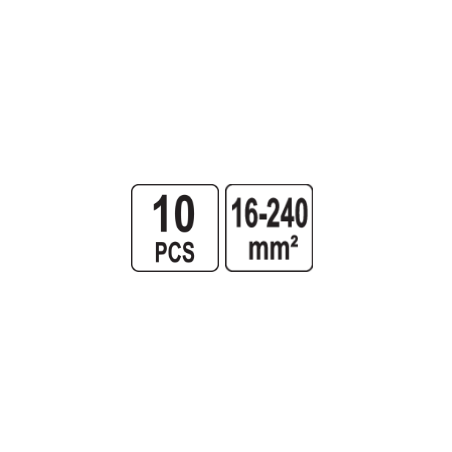 YATO Set 10 matrite interschimbabile, 16-240 mm2 pentru presa hidraulica manuala YT-22861