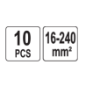 YATO Set 10 matrite interschimbabile, 16-240 mm2 pentru presa hidraulica manuala YT-22861