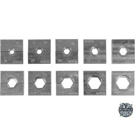 YATO Set 10 matrite interschimbabile, 16-240 mm2 pentru presa hidraulica manuala YT-22861