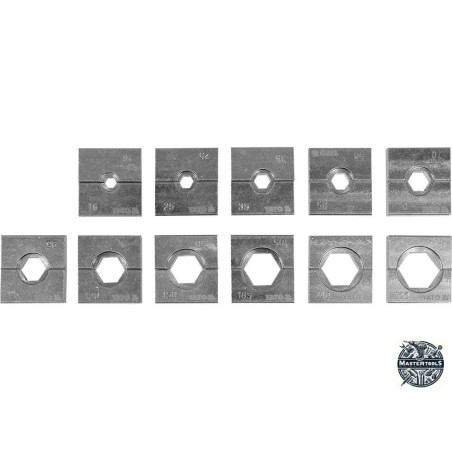YATO Set 11 matrite interschimbabile, 16-300 mm2 pentru presa hidraulica manuala YT-22862