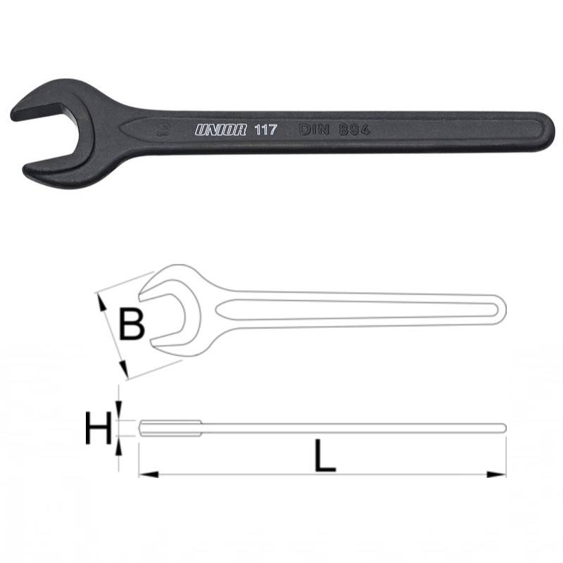 UNIOR Cheie fixa simpla 117/4, 22 mm