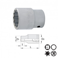 UNIOR Cap cheie tubulara 3/4 cu 12 laturi, 55 mm