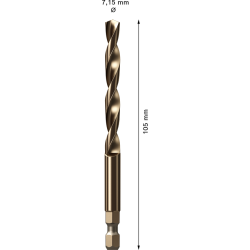 2608900530 BOSCH EXPERT Burghiu centrare HSS-Co, 7.15x105 mm, prindere hexagonala