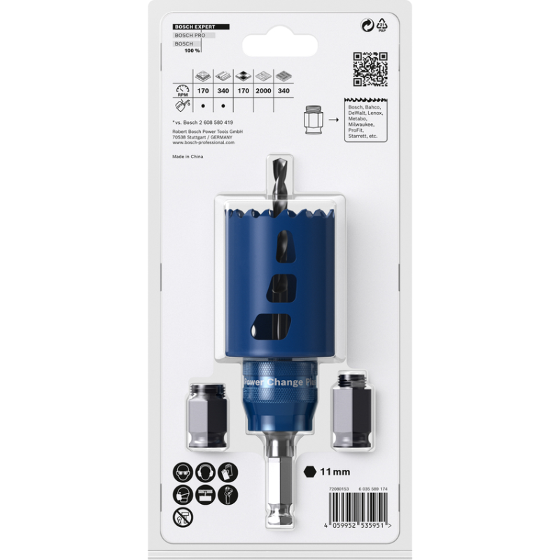 BOSCH EXPERT Set carota 51x60 mm Tough Material cu adaptor Power Change Plus