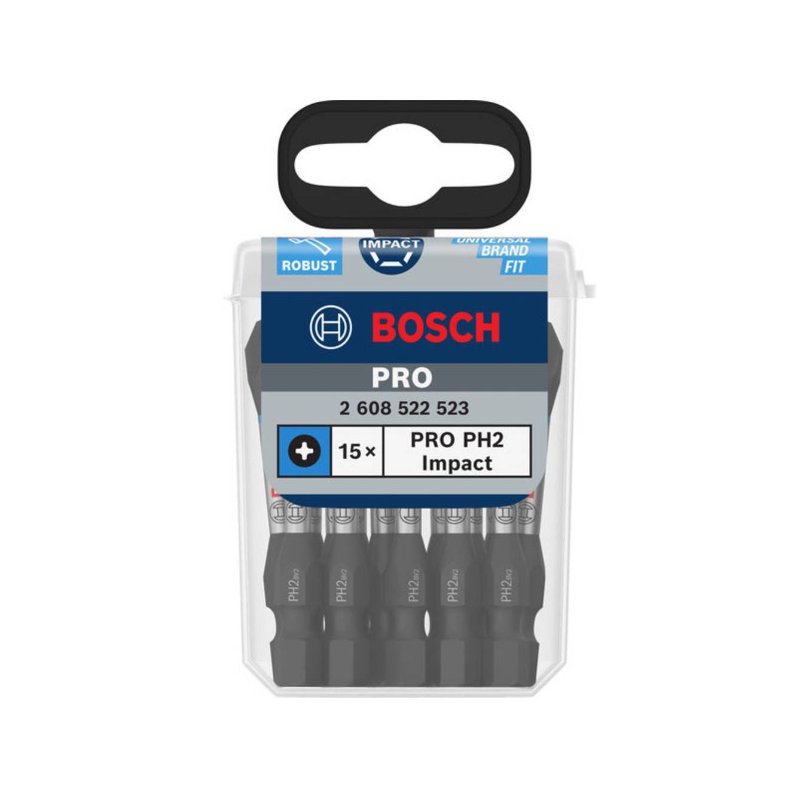 2608522523 BOSCH PRO Set 15 biti de insurubare Phillips Impact, PH2, 55 mm