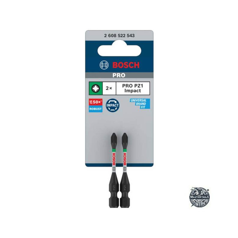 2608522543 BOSCH PRO Set 2 biti de insurubare Pozidriv Impact, PZ1, 55 mm