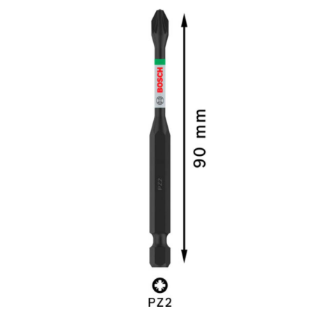 2608522547 BOSCH PRO Bit de insurubare Pozidriv Impact, PZ2, 90 mm
