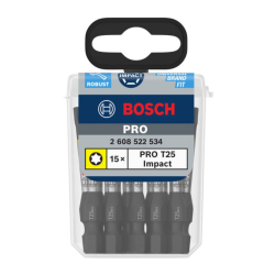 2608522534 BOSCH PRO Set 15 biti de insurubare Torx Impact, T25, 55 mm