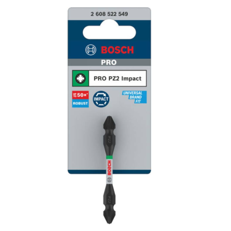 2608522549 BOSCH PRO Bit de insurubare dublu cu index Pick and Click, PZ2, 65 mm