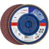 061599764R BOSCH Set 3 discuri de slefuire evantai X431 pentru metal, executie dreapta, 115x22.2 mm, granulatie 40, 60, 80