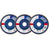 061599764R BOSCH Set 3 discuri de slefuire evantai X431 pentru metal, executie dreapta, 115x22.2 mm, granulatie 40, 60, 80