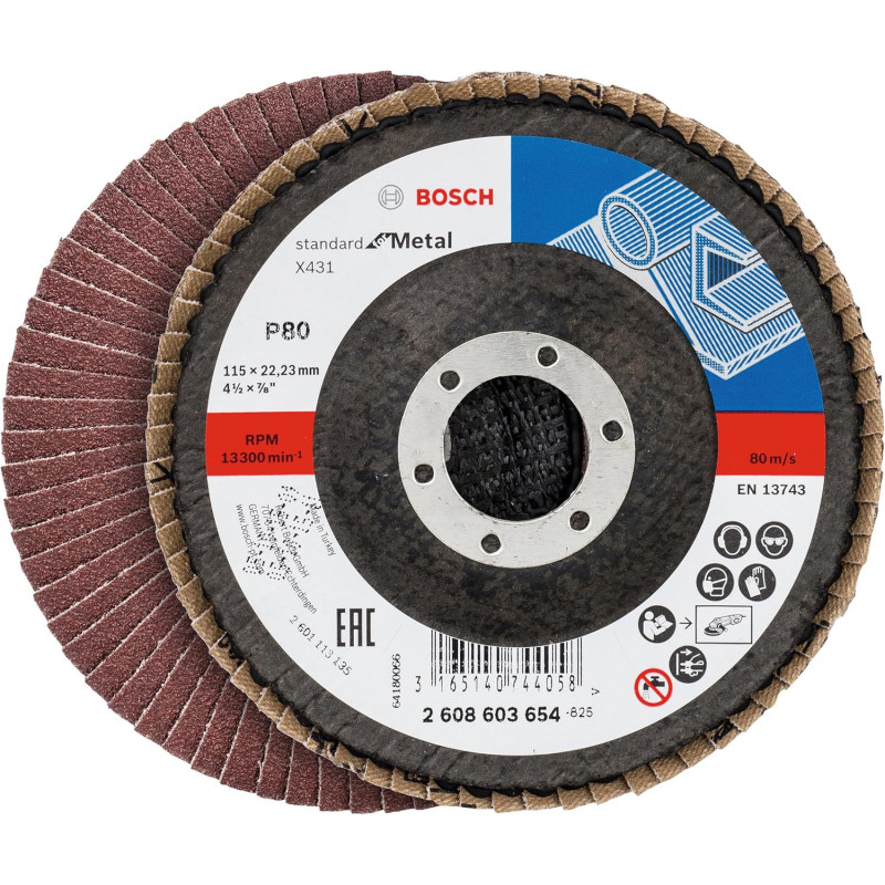 061599764T BOSCH Set 3 discuri de slefuire evantai metal 115mm,granulatie40,60,80
