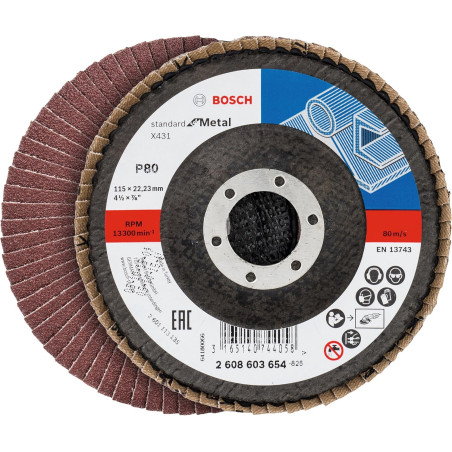 061599764T BOSCH Set 3 discuri de slefuire evantai metal 115mm,granulatie40,60,80