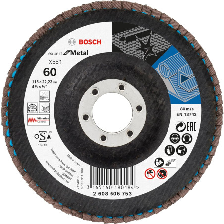 061599764T BOSCH Set 3 discuri de slefuire evantai metal 115mm,granulatie40,60,80