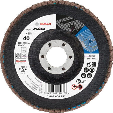 061599764T BOSCH Set 3 discuri de slefuire evantai metal 115mm,granulatie40,60,80