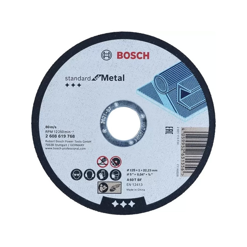 061599765G BOSCH Set 100 discuri taiere metal Standard for Metal, 125x22.2x1 mm