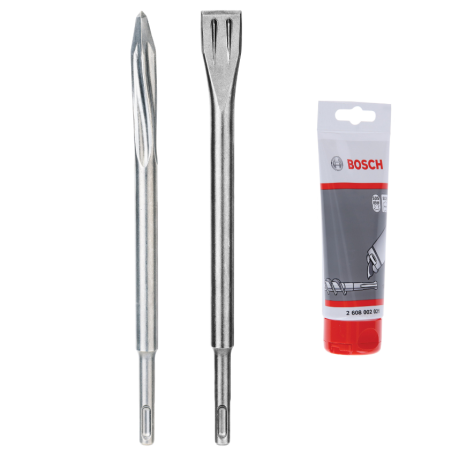 061599765K BOSCH Set dalta ascutita + lata SDS-Plus 250 mm si tub vaselina 100g