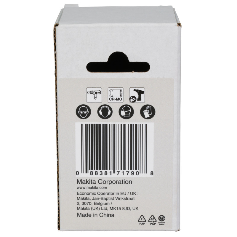 MAKITA Cheie tubulara hex 30 mm, patrat 3/4", lungime 53 mm, de impact