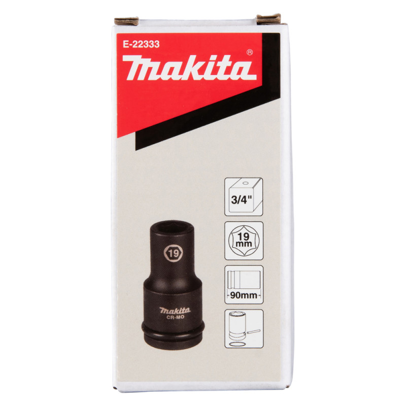 MAKITA Cheie tubulara hex 19 mm, patrat 3/4", lungime 90 mm, de impact