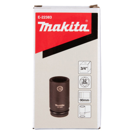 MAKITA Cheie tubulara hex 32 mm, patrat 3/4", lungime 90 mm, de impact
