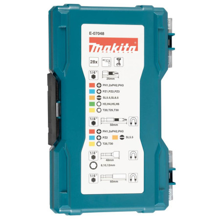 MAKITA Set 28 accesorii biti si tubulare, prindere 1/4"