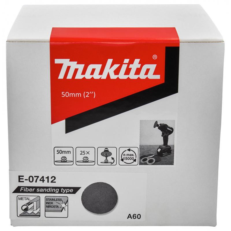 MAKITA Set 25 de fibrodiscuri metal, diametru 50 mm, granulatie A60