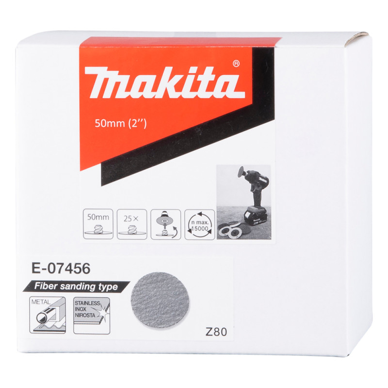 MAKITA Set 25 de fibrodiscuri metal, diametru 50 mm, granulatie Z80