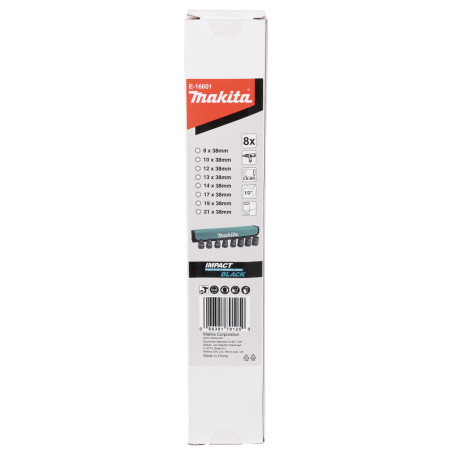 MAKITA Set 8 chei tubulare hex. de impact 8-21 mm,1/2", lungime 38 mm
