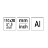 VOREL Rigla din aluminiu, lungime 150 mm