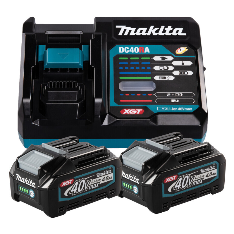 MAKITA Set 2 acumulatori BL4040 XGT Li-Ion 40V,4Ah si incarcator DC40RA