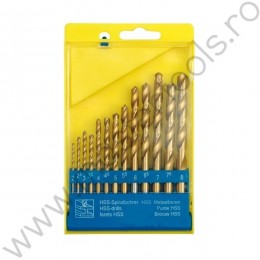 22300 VOREL Set 13 burghie HSS-TITAN 1.5-6.5 mm, pentru metal