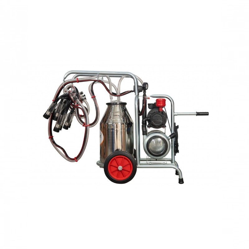 EMT Aparat muls vaci Melasty,cadru galvanizat 2posturi,1bidon inox 20L