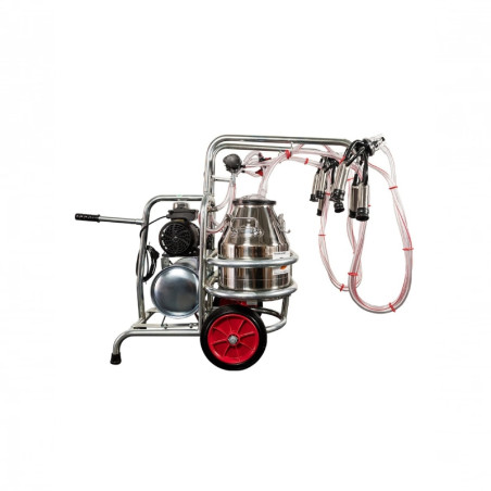 EMT Aparat de muls vaci, doua bidoane inox 20 litri, 2 posturi