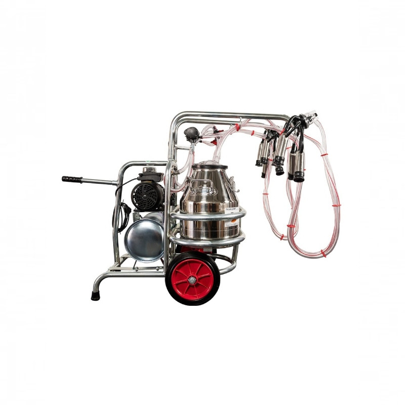 EMT Aparat de muls vaci, doua bidoane inox 25 litri, 2 posturi