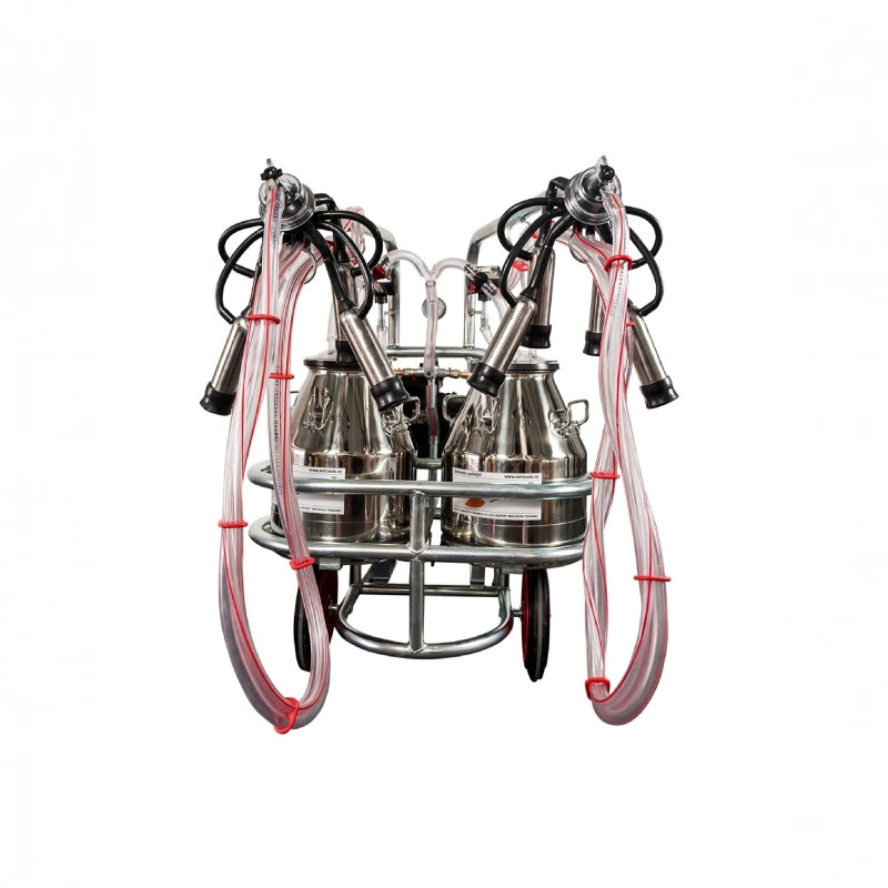 EMT Aparat de muls vaci, doua bidoane inox 40 litri, 2 posturi
