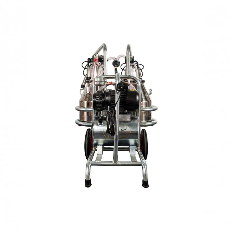 EMT Aparat de muls vaci, doua bidoane inox 40 litri, 2 posturi