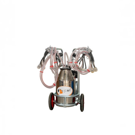 EMT Aparat muls capre, oi, bidon inox 25L, 4posturi, pompa vacuum ulei