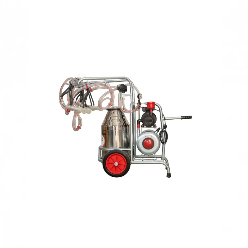 EMT Aparat muls capre, oi, bidon inox 25L, 4posturi, pompa vacuum ulei