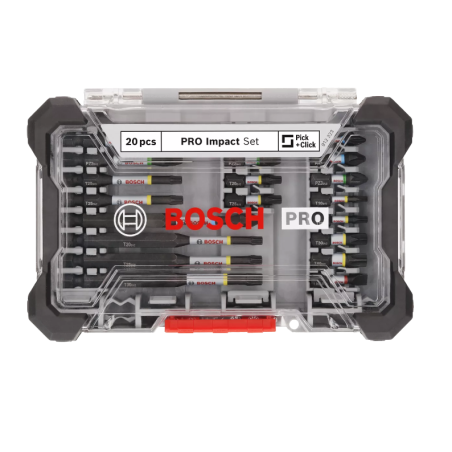 2608521U74 BOSCH Set de 20 biti si accesorii pentru insurubare PRO Impact hex. 1/4"