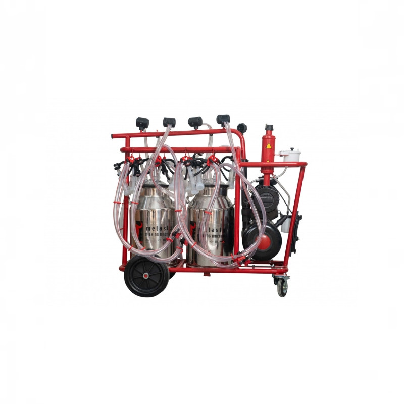EMT Aparat muls capre,oi Melasty 8post, 2bidoane inox 40L, pompa ulei
