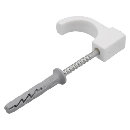 VOREL Set 4 carlige cu dibluri pentru tevi PVC, PE,PE-X,PP,PB, 15-28mm