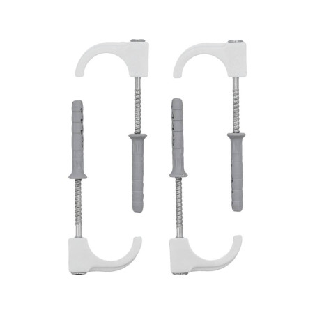 VOREL Set 4 carlige cu dibluri pentru tevi PVC, PE,PE-X,PP,PB, 15-28mm