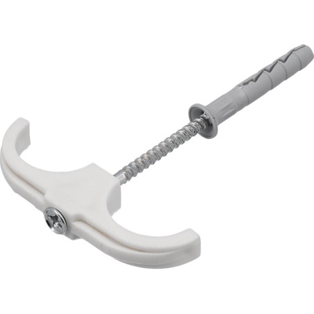 VOREL Set 4 carlige dublecu dibluri tevi PVC, PE,PE-X,PP,PB,15-28mm