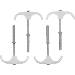 VOREL Set 4 carlige dublecu dibluri tevi PVC, PE,PE-X,PP,PB,15-28mm