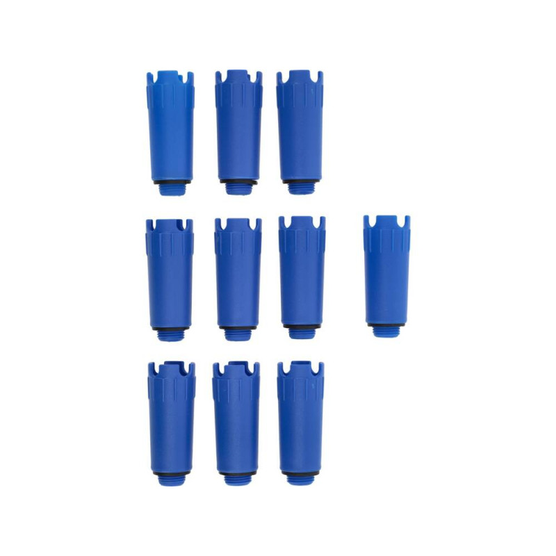 YATO Set 10 dopuri de proba cu garnitura, diametru filet 1/2",albastru