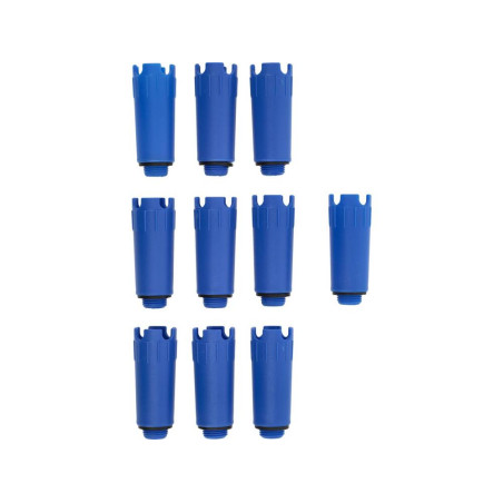 YATO Set 10 dopuri de proba cu garnitura, diametru filet 1/2",albastru