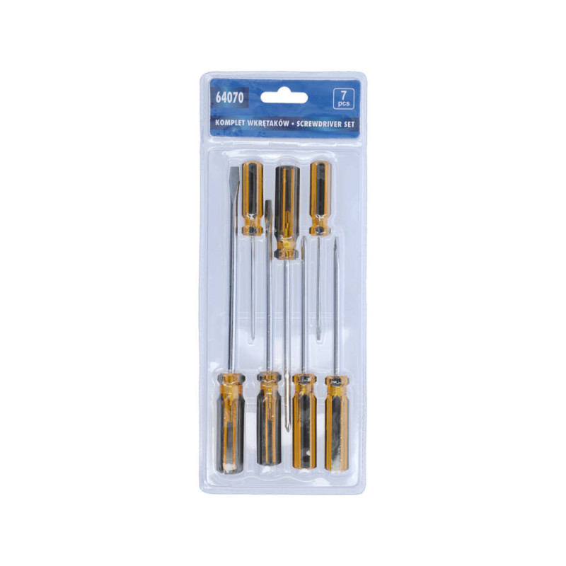 VOREL Set 7 surubelnite cu maner din plastic, profil drept si PH