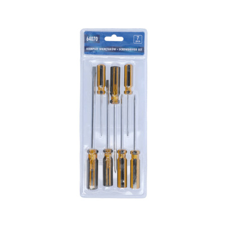 VOREL Set 7 surubelnite cu maner din plastic, profil drept si PH