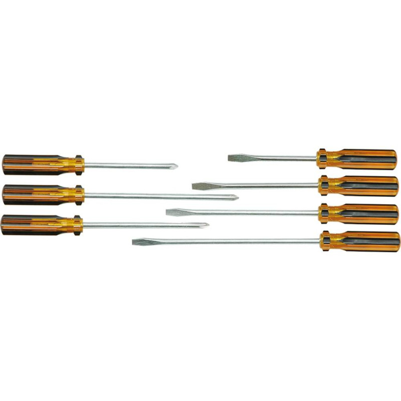 VOREL Set 7 surubelnite cu maner din plastic, profil drept si PH