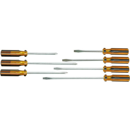 VOREL Set 7 surubelnite cu maner din plastic, profil drept si PH